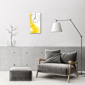 Ceas de perete din sticla vertical Art abstracție galben