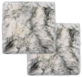 vidaXL Pernuțe scaun 2 buc., gri închis, 40x40 cm, piele oaie naturală