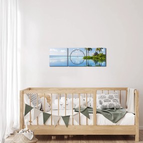 Tablou - Insula tropicală (cu ceas) (90x30 cm)