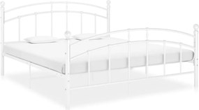 vidaXL Cadru de pat, alb, 140x200 cm, metal