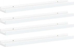 vidaXL Rafturi de perete, 4 buc., alb, 60x9x3 cm