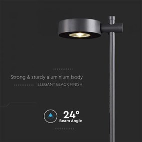 Lampă LED de exterior, 7 W, 230 V, 3000 K, IP65, neagră, 102 cm