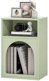 HOMCOM Noptieră Subțire cu 2 Compartimente Deschise, Design în Formă de Arc 40x30x60 cm Verde | Aosom Romania