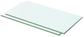 Rafturi, 2 buc., 50 x 20 cm, panouri sticla transparenta 2, 50 x 20 cm
