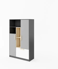 Biblioteca Poka Cu 2 Usi, 1 Sertar Si 1 Nisa, 100 Cm