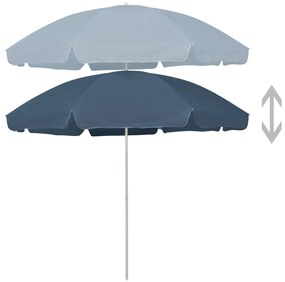 Umbrela de plaja, albastru, 300 cm Albastru, 300 cm