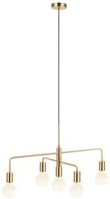 Pendul cu 5 surse de iluminat modern Gloom alama