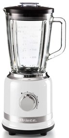 Blender Ariete MODERNA 0585/01, 1000W, 4 lame, 1,5 L, 4 viteze + pulse, Cana din sticla, Alb