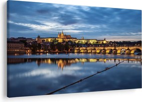 Tablou cu palatul din Praga și podul lui Carol (90x60 cm)