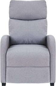 Fotoliu de relaxare, Spatar Rabatabil Înclinare 135°, Suport picioare extensibil, Material textil, Gri Barrel-83