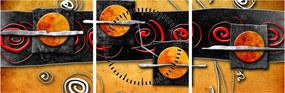 Tablou abstacției - Panete (cu ceas) (90x30 cm)