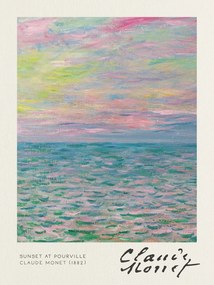 Artă imprimată Sunset at Pourville - Claude Monet, (30 x 40 cm)