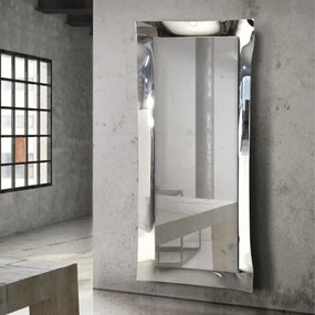Oglinda Waves, rama sticla, pe suport metalic - ARGINTIU - 170 cm / 67 cm
