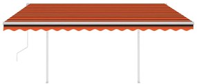 Copertina retractabila automat cu stalpi, portocaliumaro 4x3 m portocaliu si maro, 4 x 3 m