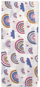 Baby Nellys Scutec de bumbac de calitate - Tetra Premium, 70x80 cm - Curcubeu, roz/albastru