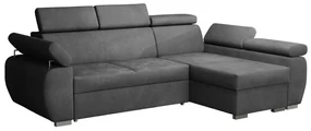 Colțar Columbus 132Cutie de pat, 255x170x85cm, 135 kg, Picioare: Metal, Lemn: Pin