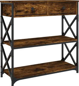 vidaXL Măsuță consolă, stejar fumuriu, 75x28x75 cm, lemn prelucrat