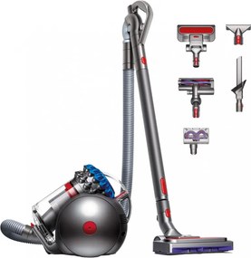 Aspirator fara sac Dyson Cinetic BigBall Absolute 2 447250-01, 700 W, 150 AW, 0,8 l, 35 cicloni, Redresare automata in caz de rasturnare, 5 accesorii, Nichel/Albastru