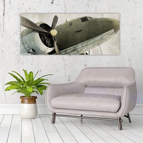 Tablou - Avion vechi cu elice (120x50 cm)