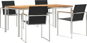 vidaXL Set de masă pentru grădină 5 pcs Maro Lemn solid de tec