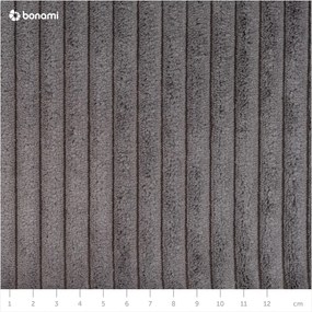 Colțar gri închis extensibil cu tapițerie din catifea reiată (cu colț variabil) Sara – Ropez