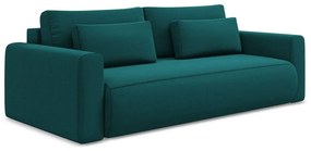 Canapea turcoaz extensibilă/cu spațiu de depozitare cu tapițerie din catifea 238 cm Kapua – Makamii