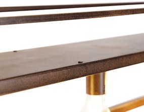 Lampă suspendată industrială maro ruginiu cu raft 4 lumini - Cage Rack