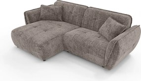 Colțar taupe cu tapițerie din chenille (cu colț pe partea stângă/cu șezlong) Nelia – Ropez