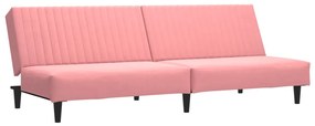 375930 vidaXL Canapea extensibilă cu 2 locuri, roz, catifea