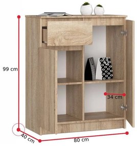 Expedo Comodă GIADA K80 2D1SZ, 80x99x40, sonoma