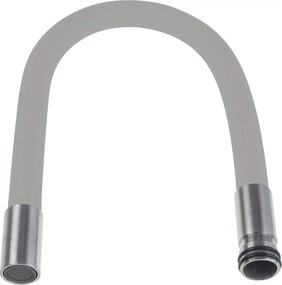 Pipa flexibila pentru baterie bucatarie, gri inox, Deante Luno