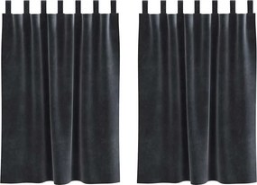 vidaXL Perdele opace 2 pcs Gri închis 140 x 140 cm Catifea