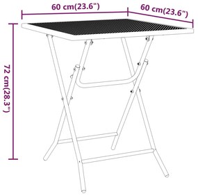 Set mobilier gradina 5 piese antracit plasa metalica expandata Lungime masa 60 cm, 5