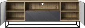 Comodă TV cu sertar și cadru metalic Asha 167 cm - artisan / rivier stone mat