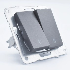 Intrerupator dublu alternativ, 10A, IP20, Grafit, Panasonic Arkedia Slim/Karre Plus Plus