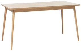 Masă de dining în culoare naturală extensibilă cu blat cu aspect de lemn de stejar 150x90 cm Barrali – Unique Furniture