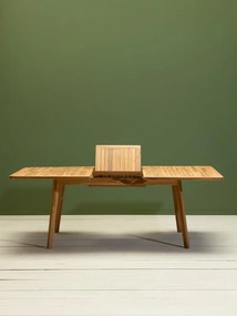 Masă dining de exterior extensibilă, din lemn masiv de tec, „Ardan”