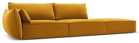 Canapea galben-muștar cu tapițerie din catifea, cu colț pe partea stângă 264 cm Vanda – Mazzini Sofas