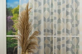 Perdea cu rejansă Domino crem T01 – Model geometric modern