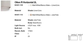 Aplica de perete ambientala design natural OTTON R Horizontal in 2L