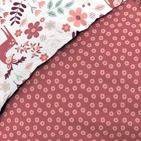 Lenjerie de pat pentru copii albă-roz din bumbac pentru pat de o persoană 140x200 cm Bichette – douceur d'intérieur