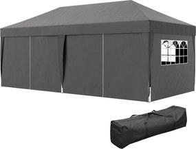Outsunny Pavilion cca. 6x3 m Stabil Rezistent la iarnă Pop-up pavillon pliabil cu ferestre, ușă cu fermoar, pereți laterali, protecție UV | Aosom Romania