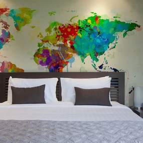Fototapet - Paint splashes map of the World