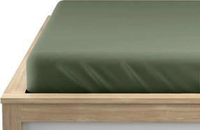 Cearsaf Jersey EXCLUSIVE cu elastic verde inchis 90 x 200 cm