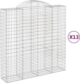 vidaXL Coșuri gabion arcuite, 13 buc 200x50x200/220cm, fier galvanizat