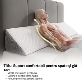 Perna triunghiulara pentru gol tablie pat, catifea jacquard, Alb