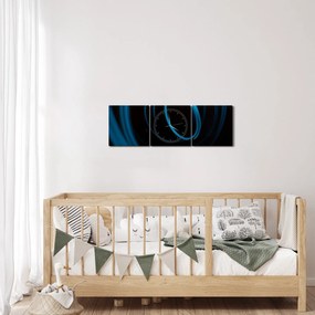Tablou cu linie albastră (cu ceas) (90x30 cm)
