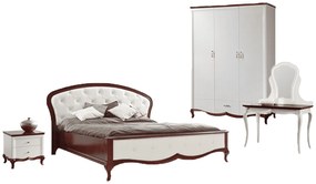 Set Dormitor Milan, Personalizabil, Lemn Masiv, Alb-Nuc