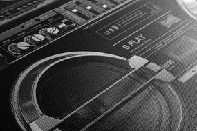 Tablou disco radio din anii 90 în design alb-negru