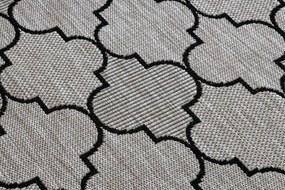 Covor sisal Floorlux 20607 marocani trellis argintiu si negru